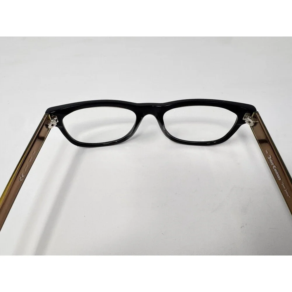 Juicy Couture JU141 0807 Eyeglass Frames Only 140 Black Gold Authentic